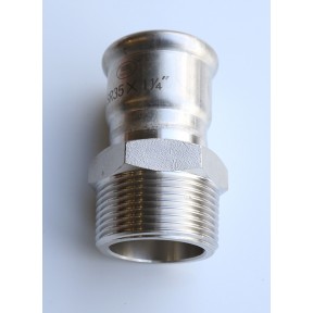 Stainless steel press-fit male bsp adaptor